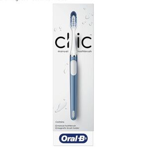 Oral-B Clic Toothbrush,Alaska Blue,with 1 Replaceable Brush Head&Magnetic Holder